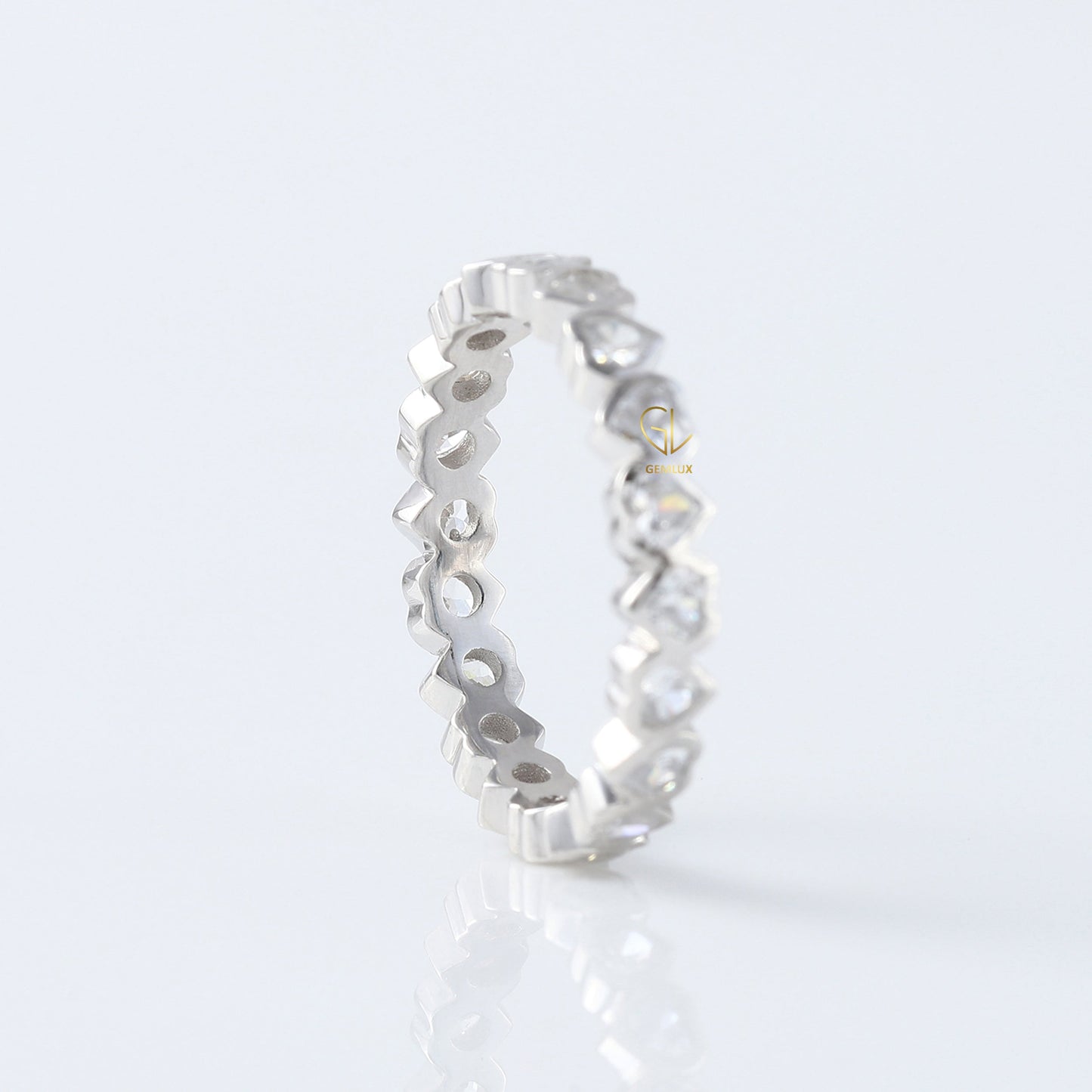Heart Shape Lab Grown Diamond Full Eternity Wedding Band