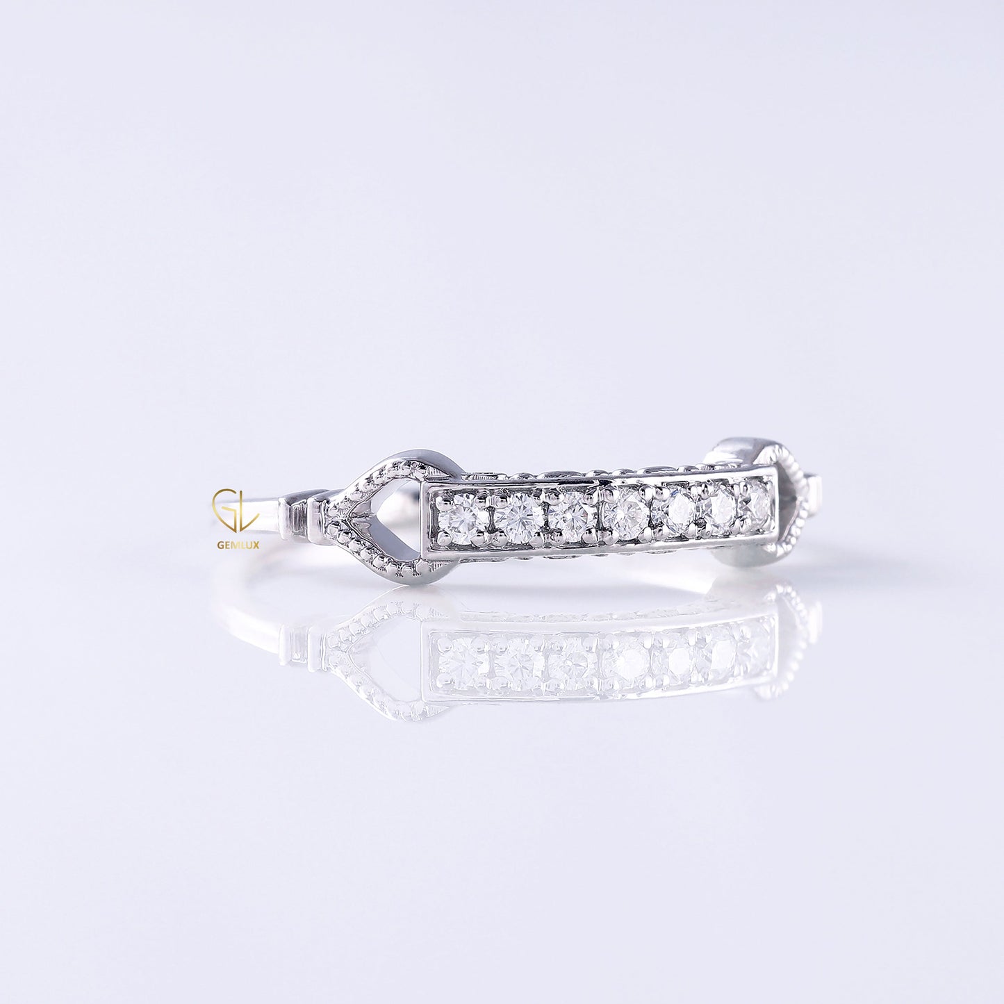 Vintage Inspired Art Deco Milgrain Band | Lab-Grown Diamond Minimalist Wedding Band