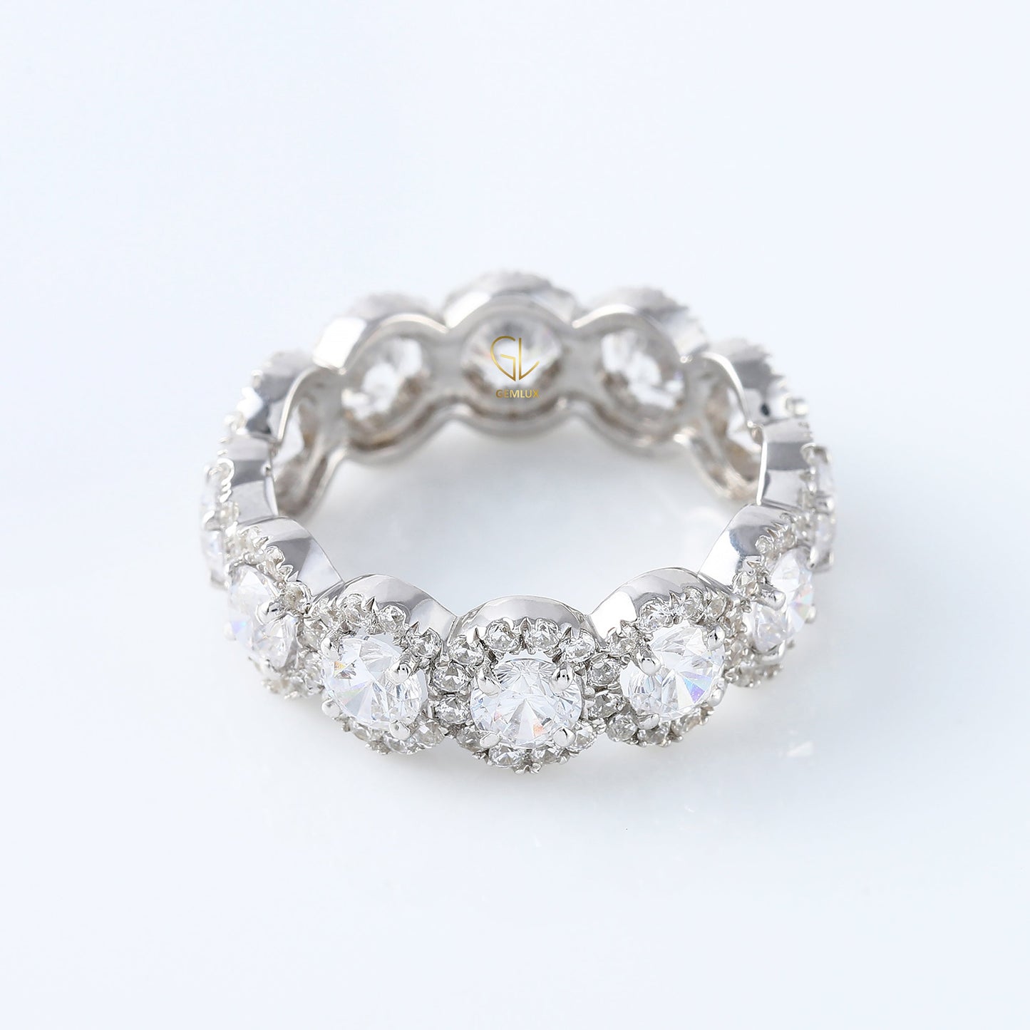 Moissanite Eternity Wedding Band, full eternity ring