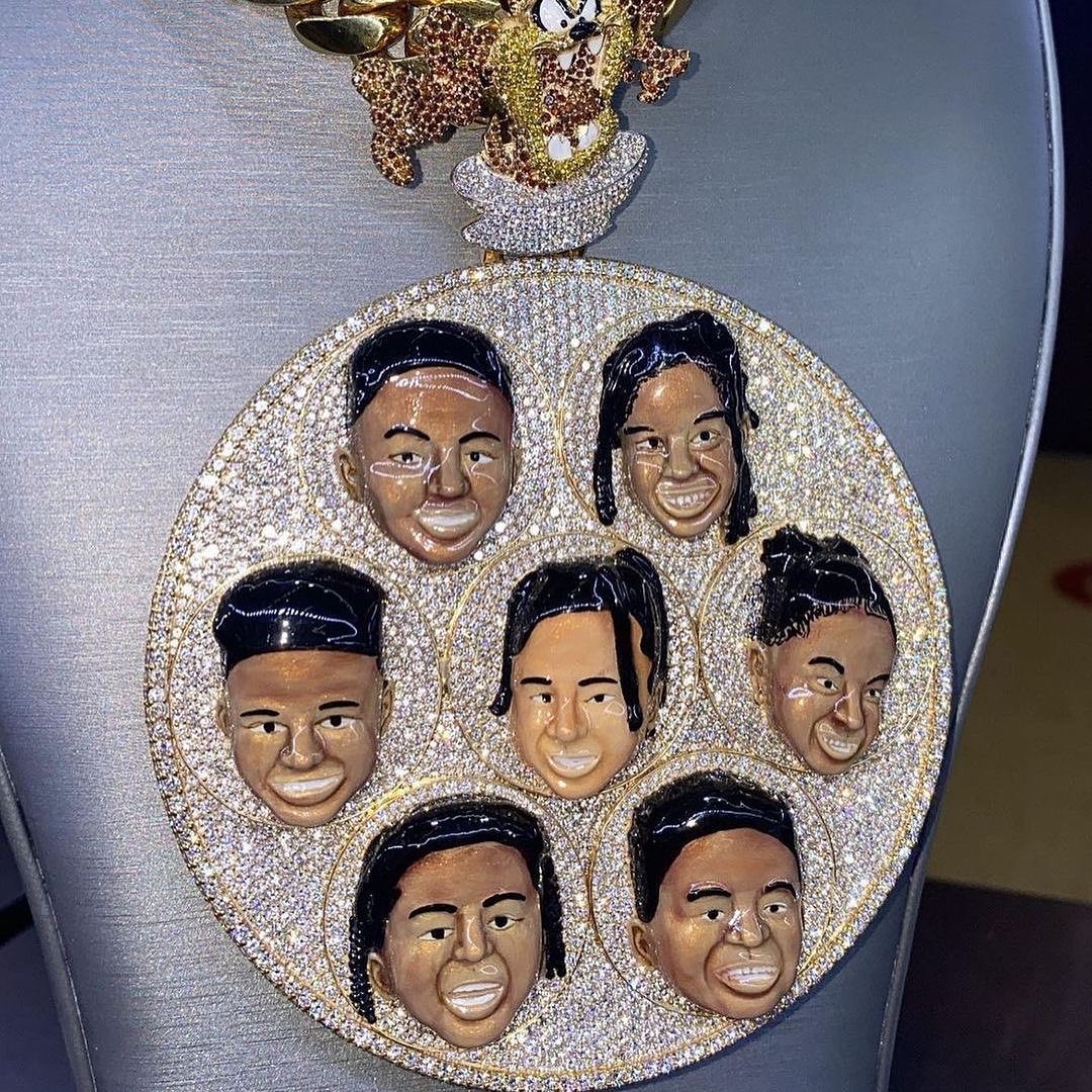 925 Silver Bling Bling VVS Moissanite 3D Face Hip Hop Pendant