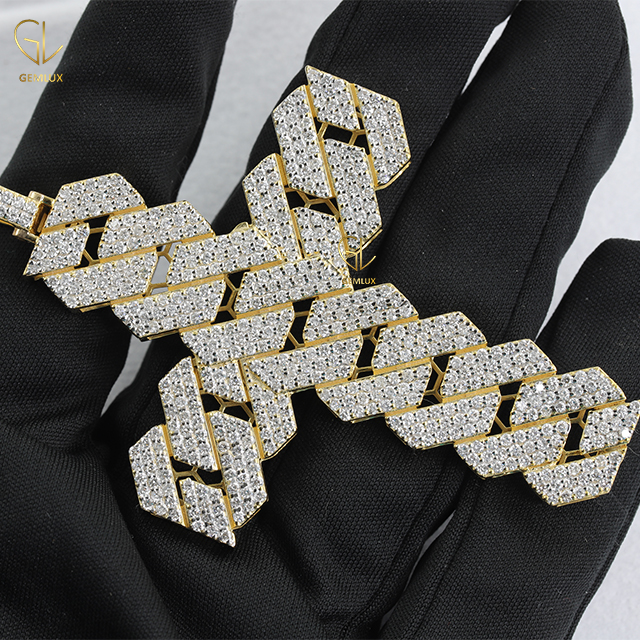 Bling Bling Moissanite Diamond Cuban Cross HipHop Pendant