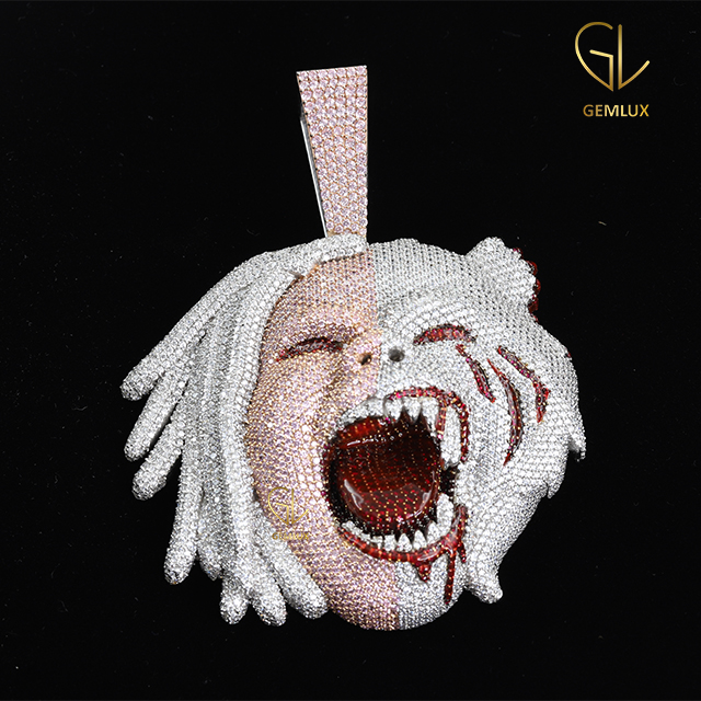 Tee Grizzley Half Men Half Beast Diamond HipHop Pendant