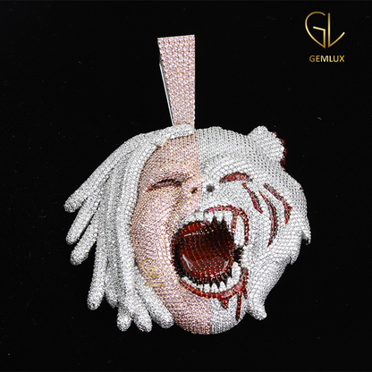 Tee Grizzley Half Men Half Beast Diamond HipHop Pendant