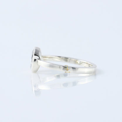 1 Ct Rose Cut Round Diamond Solitaire Ring - Bezel Set