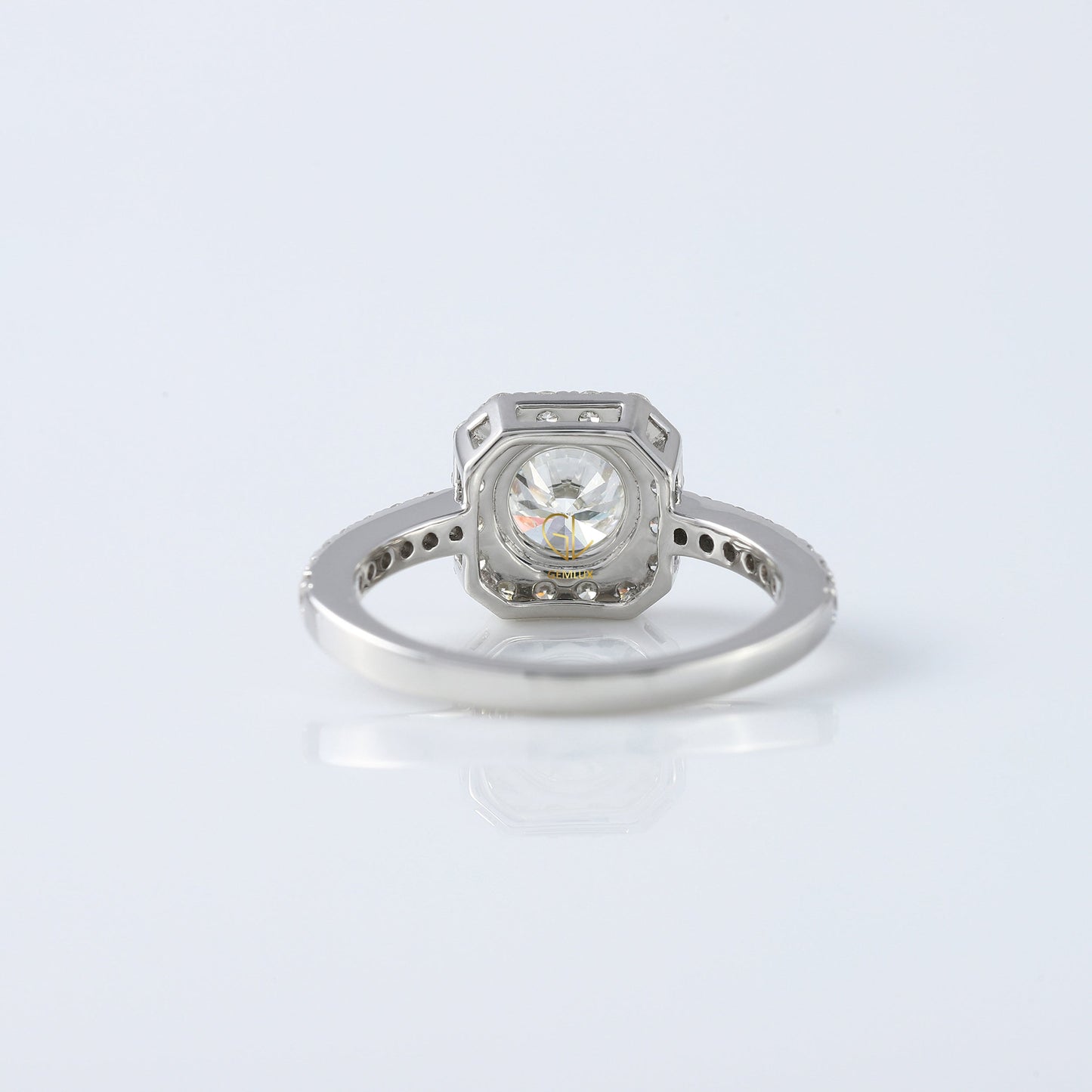 1 Ct Round Cut Lab Grown Diamond Halo Engagement Ring