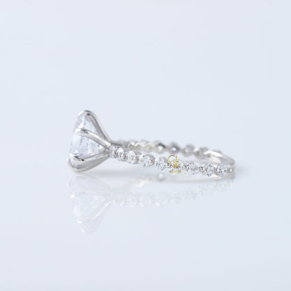 2 Ct Round Cut Lab Grown Floating Bubble Engagement Ring