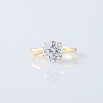 2ct Round Cut Lab Grown Solitaire Ring in Yellow Ring
