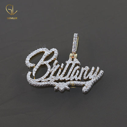 Custom Moissanite Stylish Letter Name Pendant