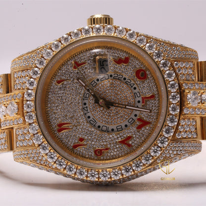 Bling Bling Iced Out Moissanite Arabic Dial Hip Hop Watch
