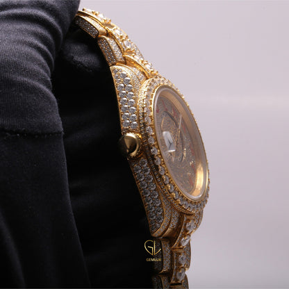 Bling Bling Iced Out Moissanite Arabic Dial Hip Hop Watch
