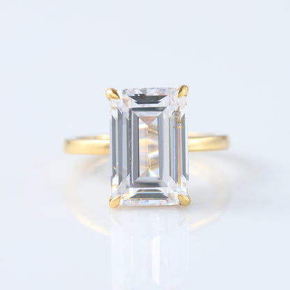5.34ct Emerald Cut Lab Grown Solitaire Engagement Ring