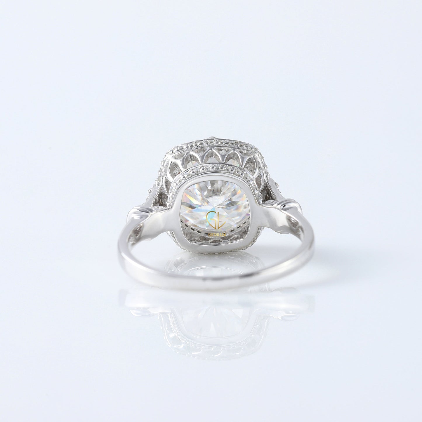 5 Ct Round Cut Lab Grown Diamond Art Deco Ring