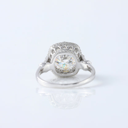 5 Ct Round Cut Lab Grown Diamond Art Deco Ring