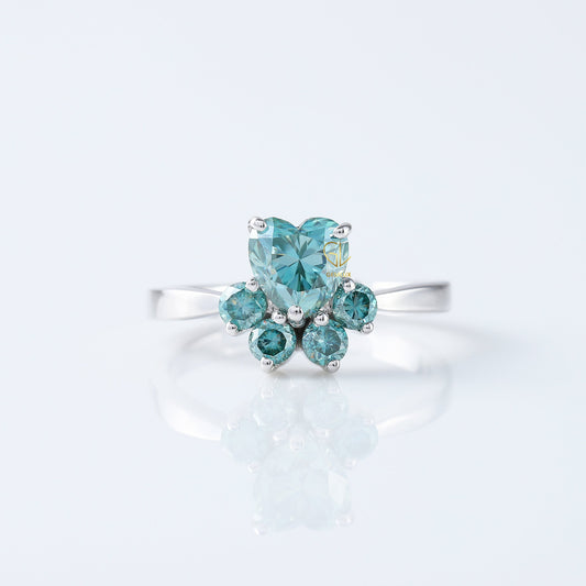Animal Inspired Cat Dog Paw Moissanite Ring