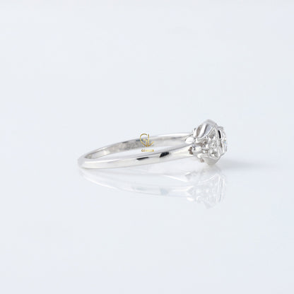 Antique Filigree Round Moissanite Diamond Engagement Ring