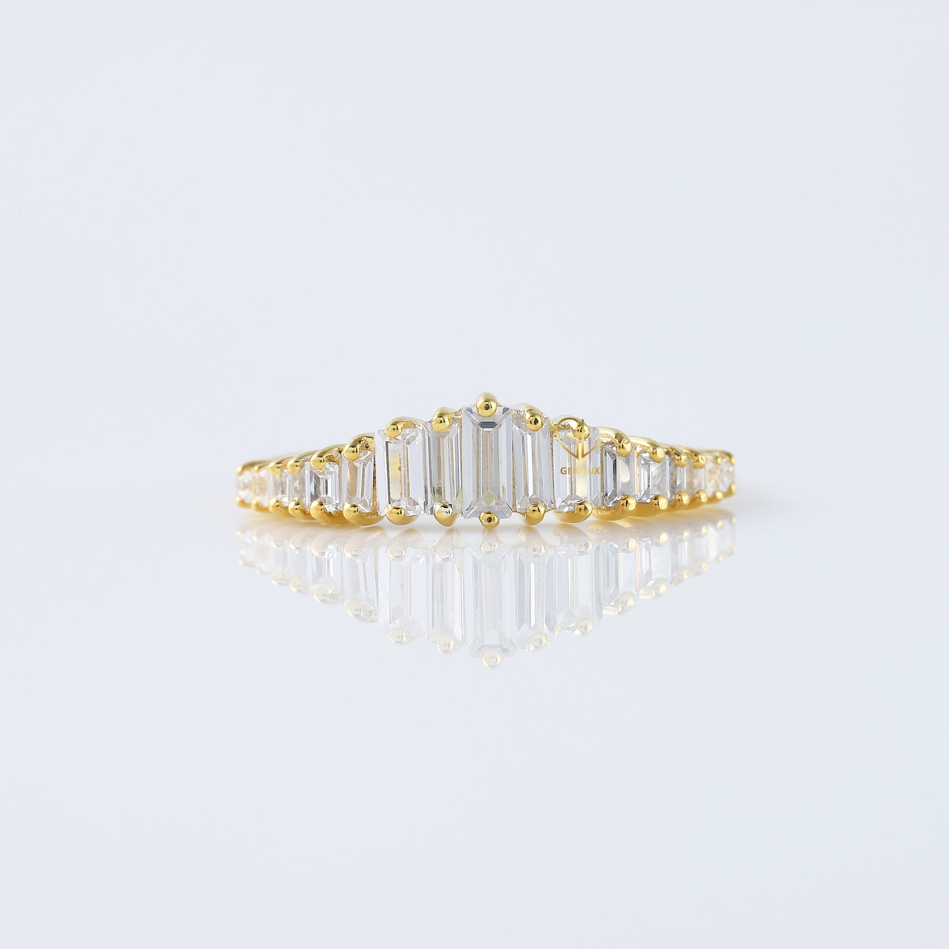 Art Deco Baguette Cut Tiara Wedding Band