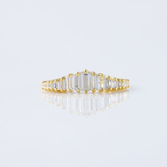Art Deco Baguette Cut Tiara Wedding Band