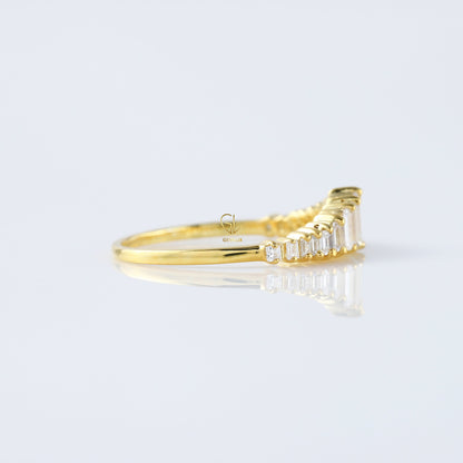 Art Deco Baguette Cut Tiara Wedding Band