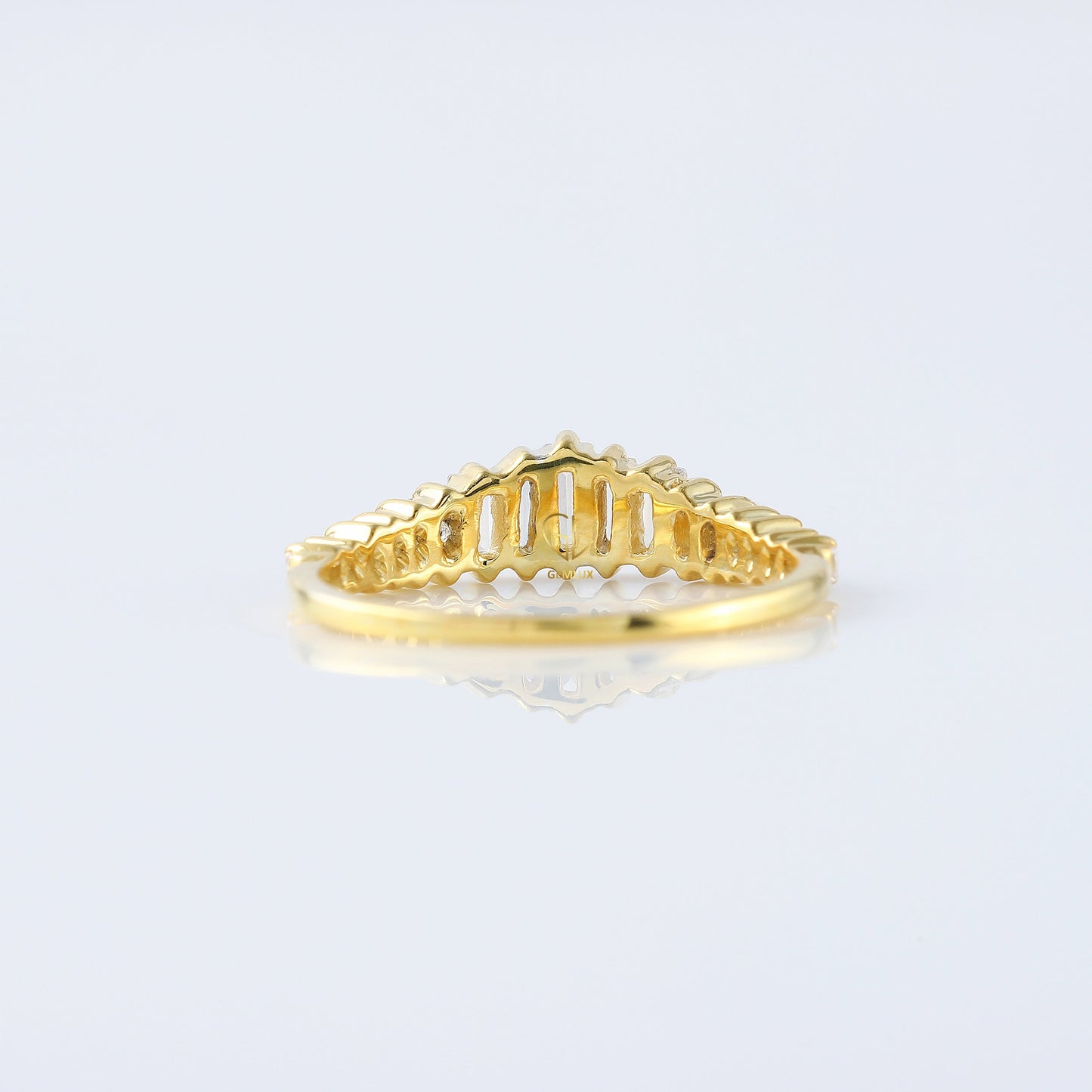 Art Deco Baguette Cut Tiara Wedding Band