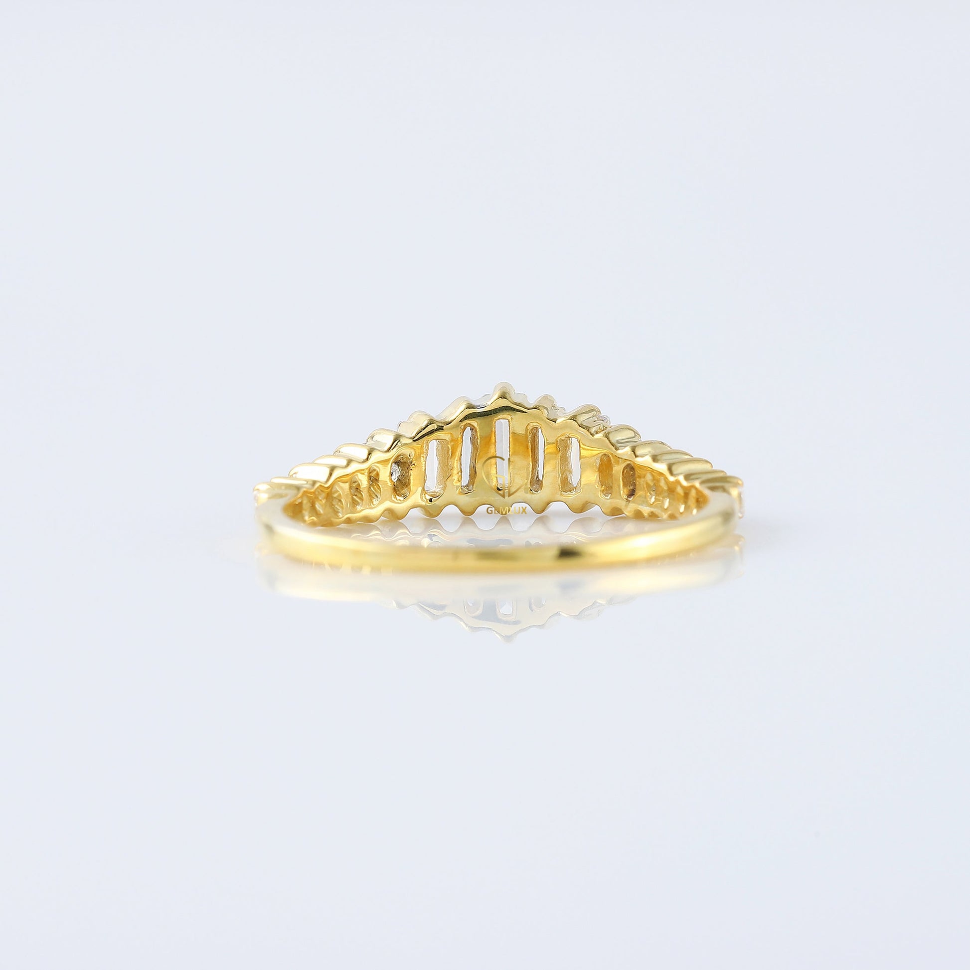 Art Deco Baguette Cut Tiara Wedding Band