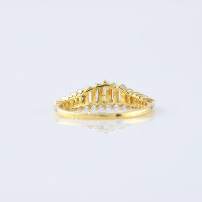 Art Deco Baguette Cut Tiara Wedding Band