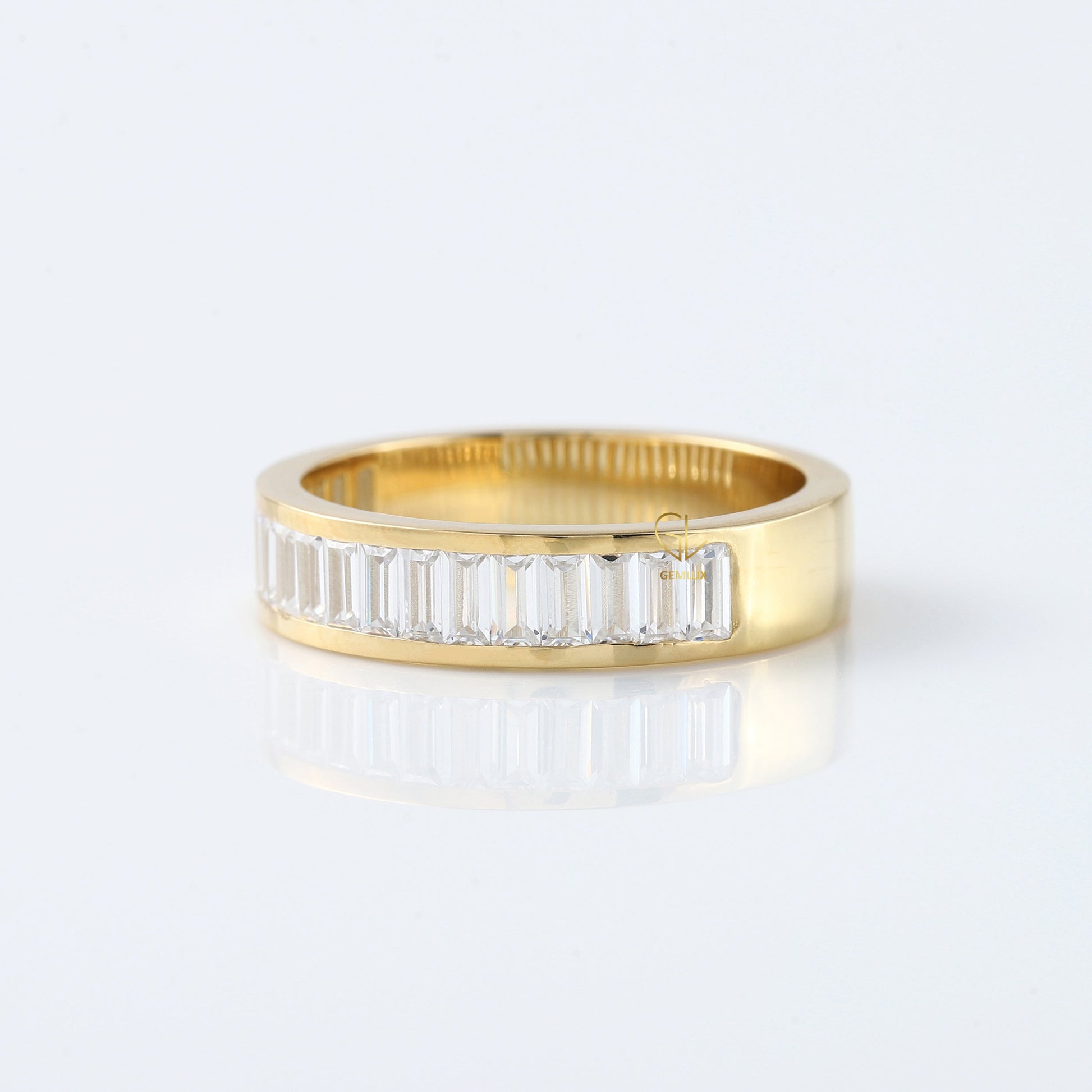 Baguette Cut Lab Grown Diamond Half Eternity Band