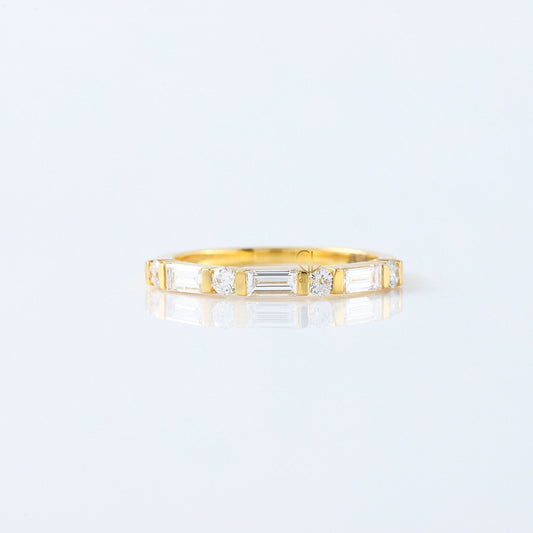 Baguette & Round Cut Lab Grown Diamond Seven Stone Band