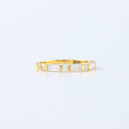 Baguette & Round Cut Lab Grown Diamond Seven Stone Band