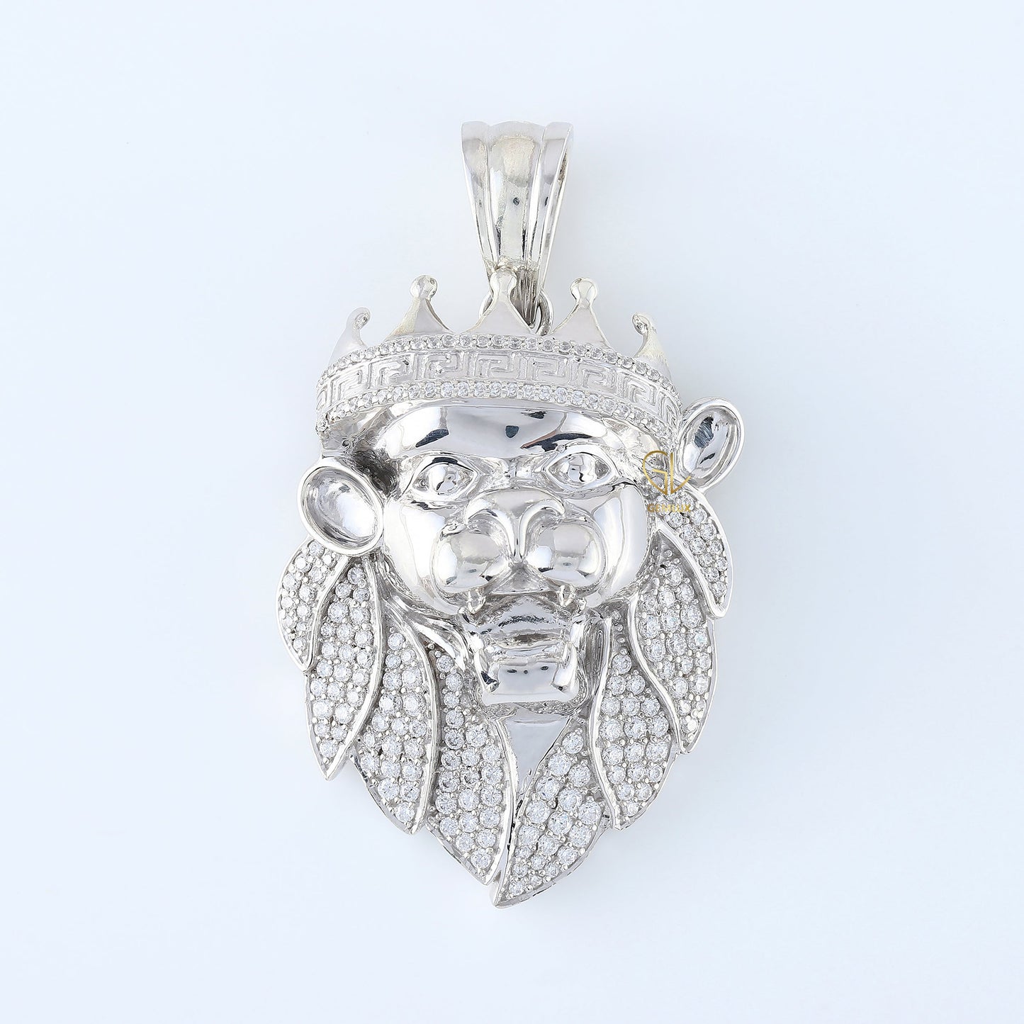 Bling Bling Moissanite Crown Head Lion Face Hip Hop Pendant
