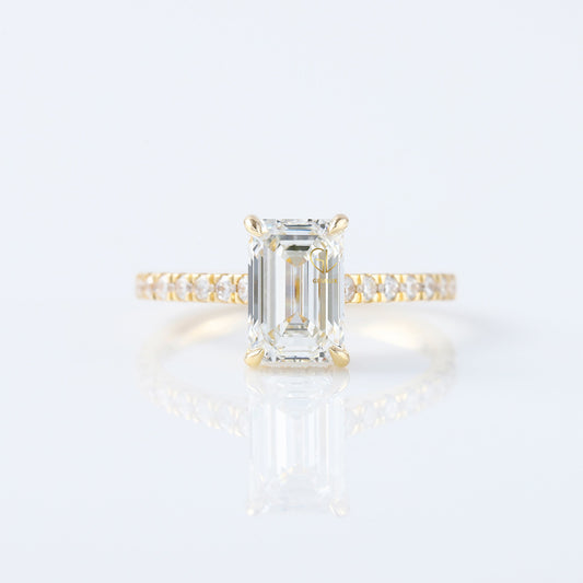 Certified Emerald Cut Lab Grown Diamond Ring