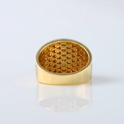 Custom Masonic Blue Lodge Two Tone Diamond Ring