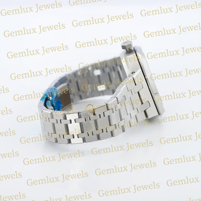 Date Just White Dial Moissanite Diamond Bezel Wrist Watch For Women