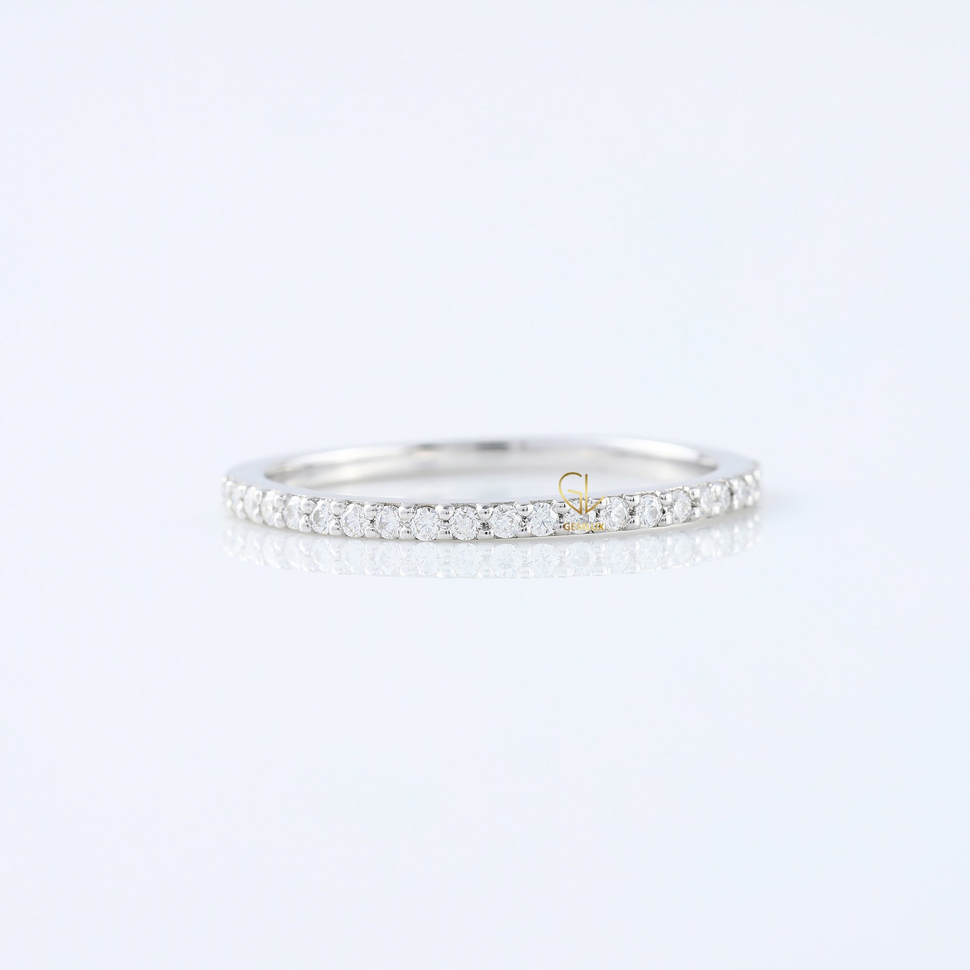 Delicate Moissanite Diamond Eternity Wedding Band