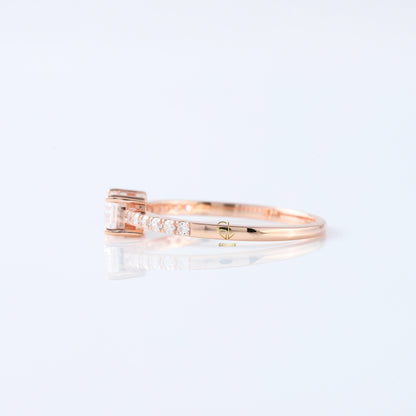 East West Emerald Cut Lab Grown Diamond Accent Ring