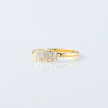Emerald Cut lab Grown Diamond Five Stone Band