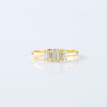 Emerald Cut lab Grown Diamond Five Stone Band