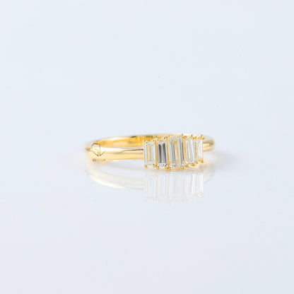 Emerald Cut lab Grown Diamond Five Stone Band
