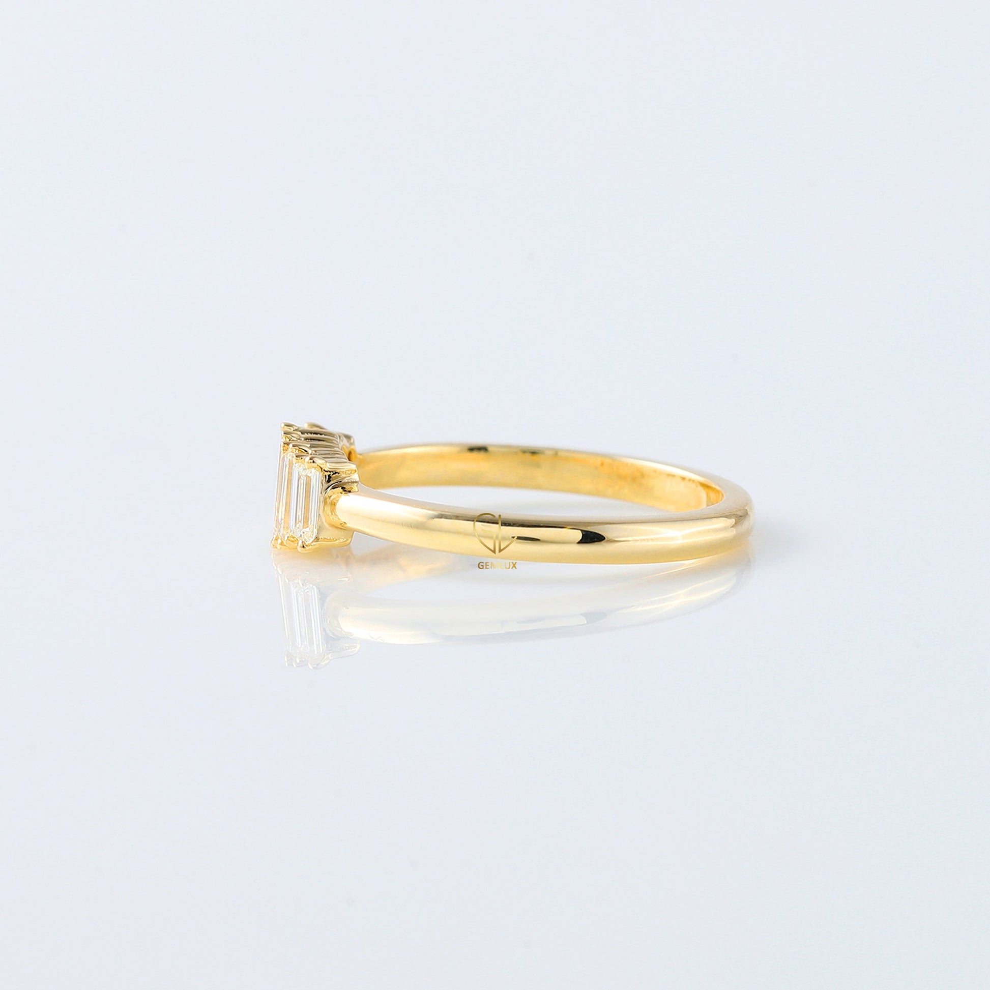 Emerald Cut lab Grown Diamond Five Stone Band