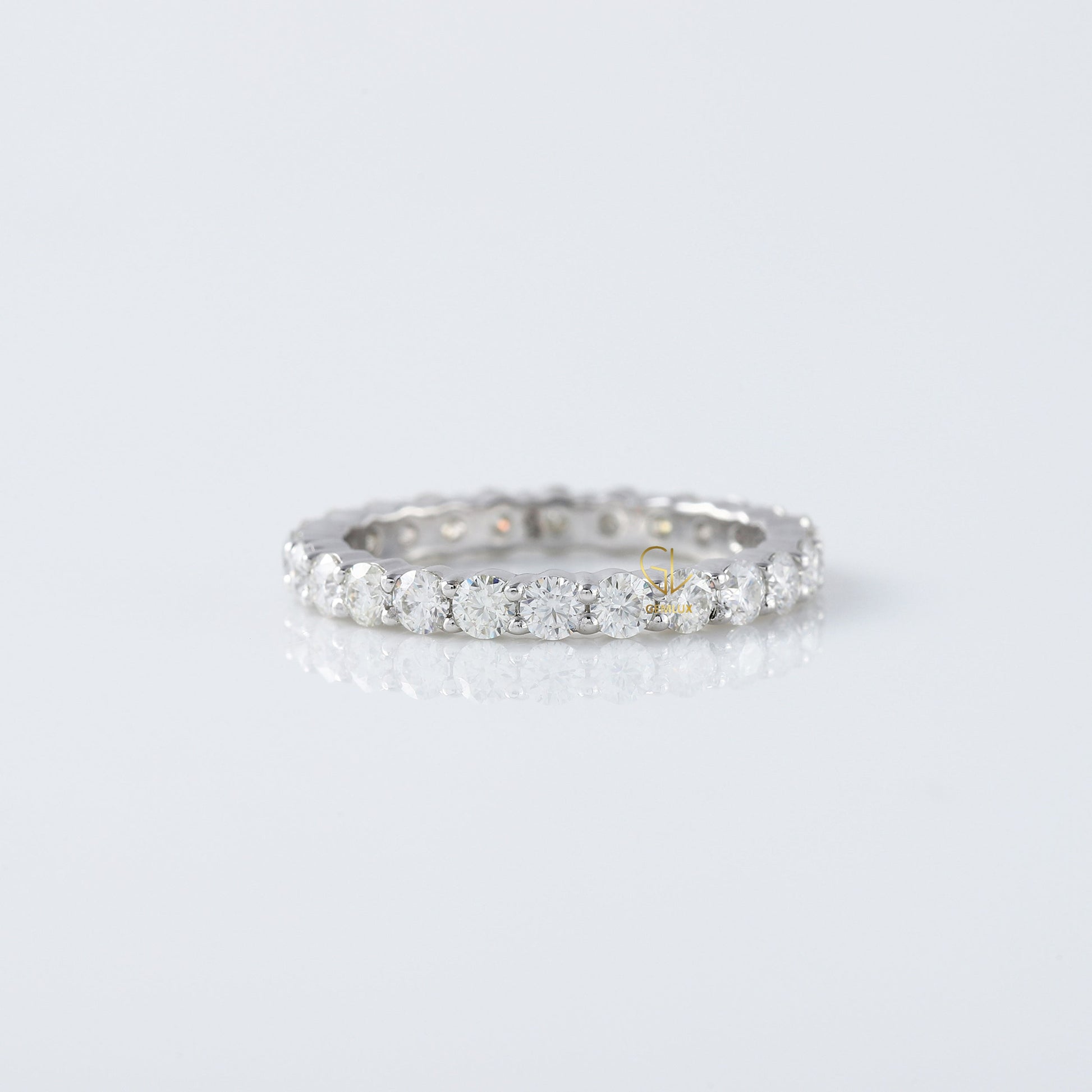 Full Eternity Round Moissanite Diamond Wedding Band
