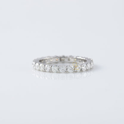 Full Eternity Round Moissanite Diamond Wedding Band