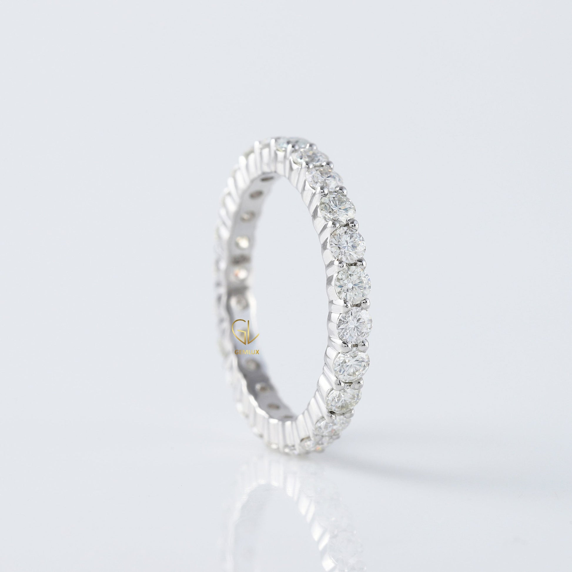 Full Eternity Round Moissanite Diamond Wedding Band
