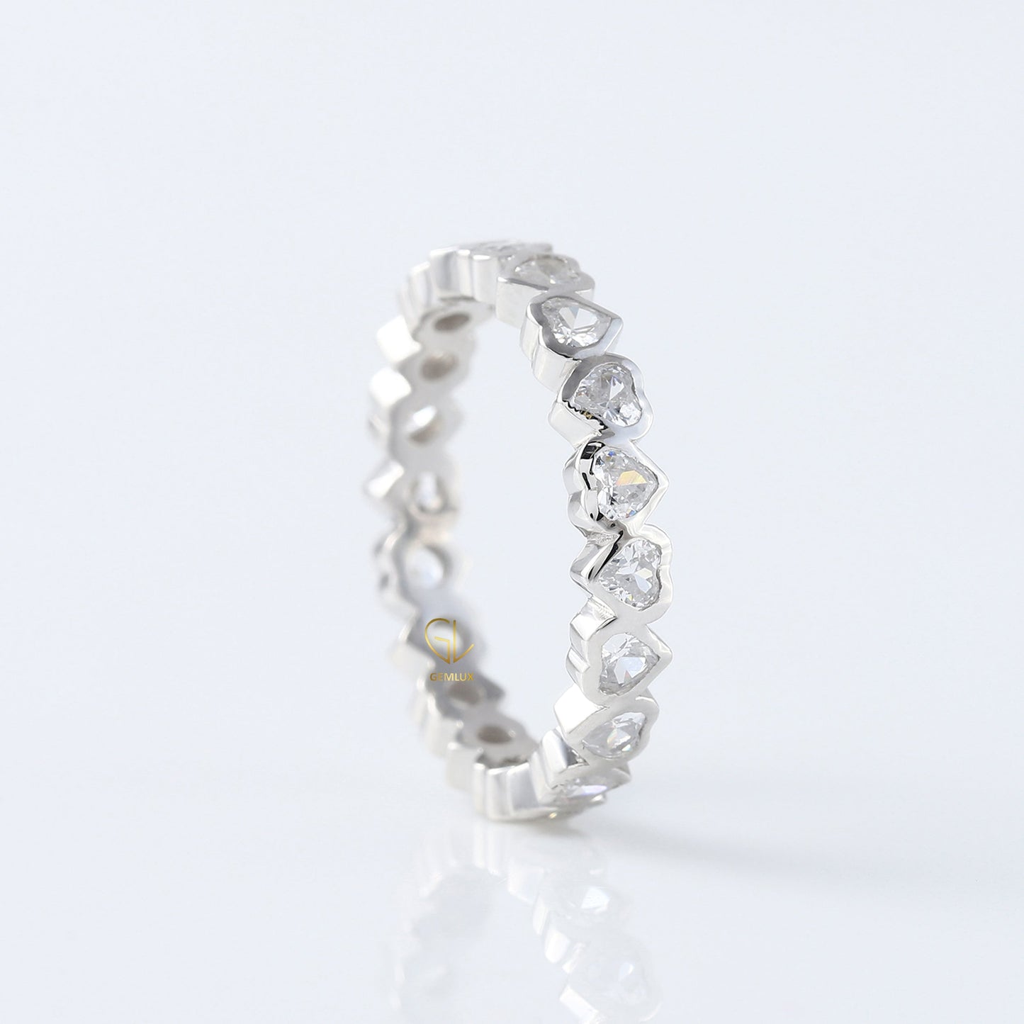 Heart Shape Lab Grown Diamond Full Eternity Wedding Band