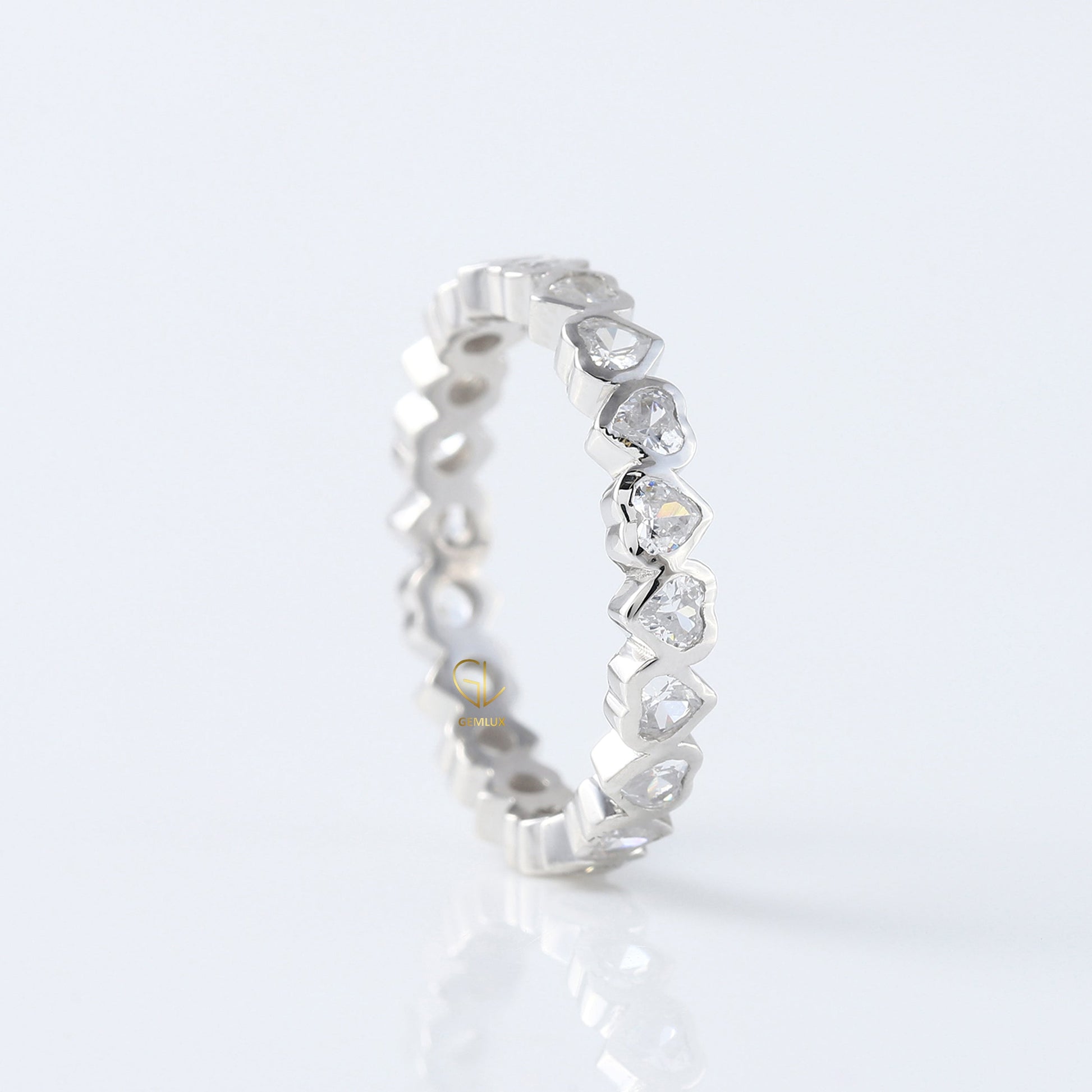 Heart Shape Lab Grown Diamond Full Eternity Wedding Band