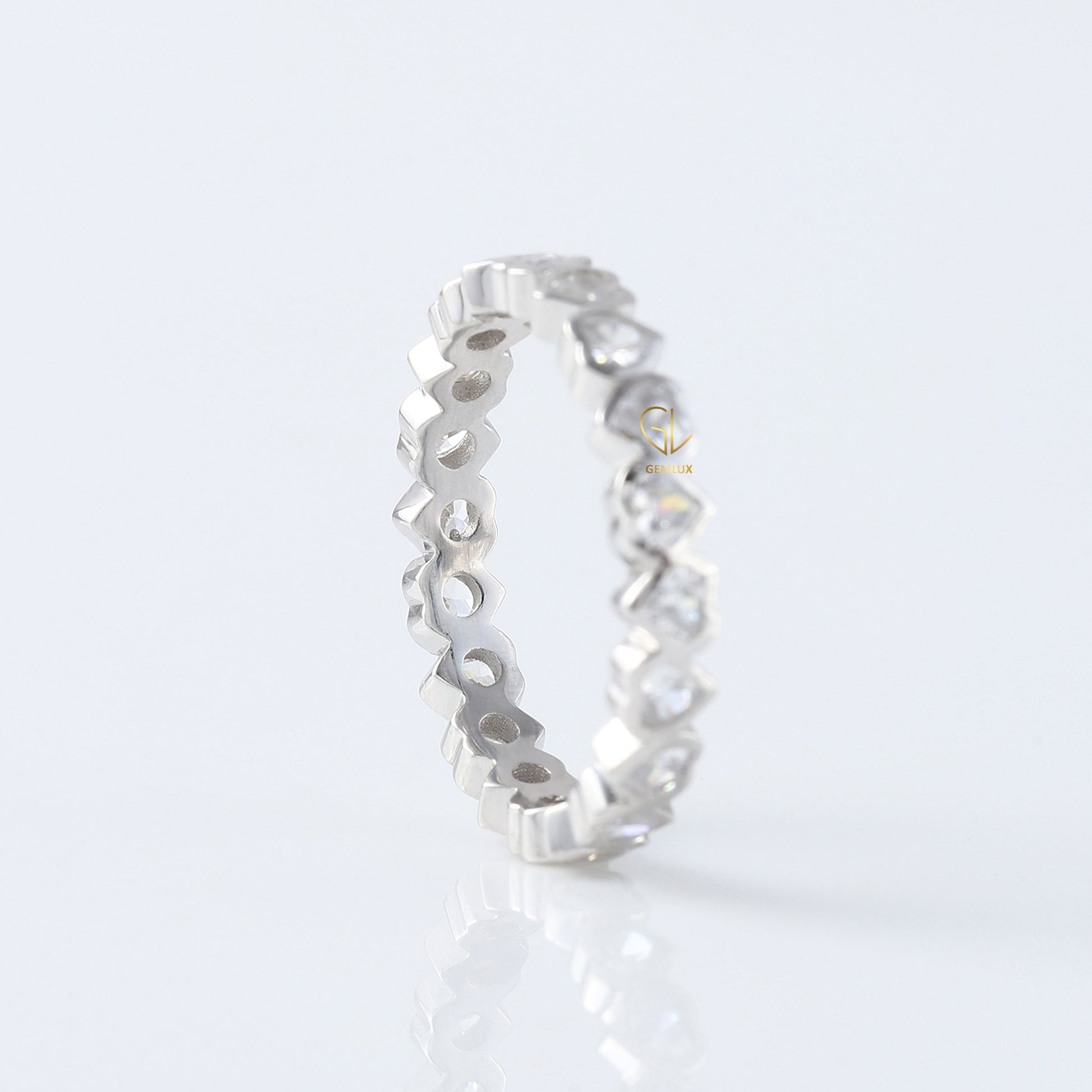 Heart Shape Lab Grown Diamond Full Eternity Wedding Band
