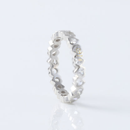 Heart Shape Lab Grown Diamond Full Eternity Wedding Band