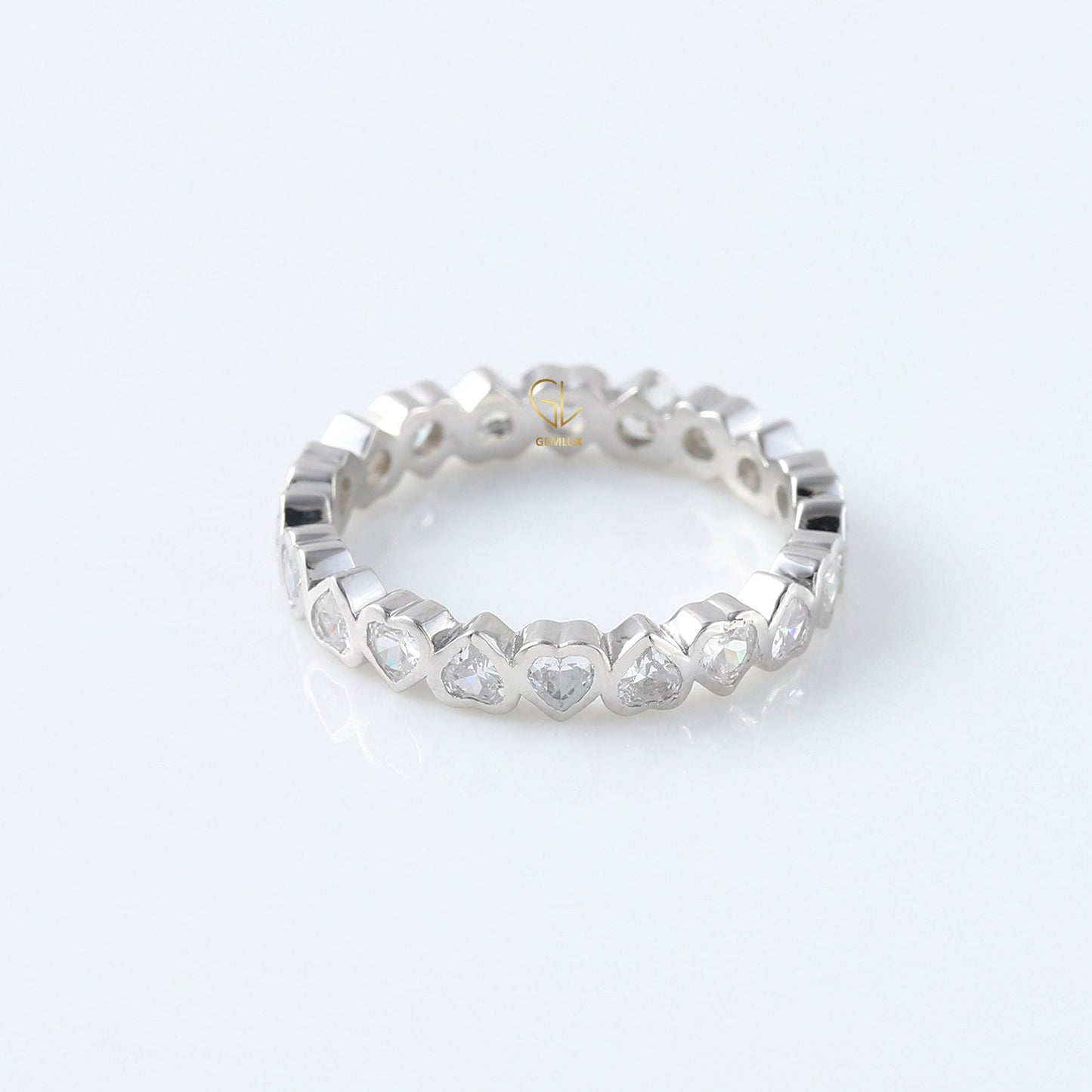 Heart Shape Lab Grown Diamond Full Eternity Wedding Band