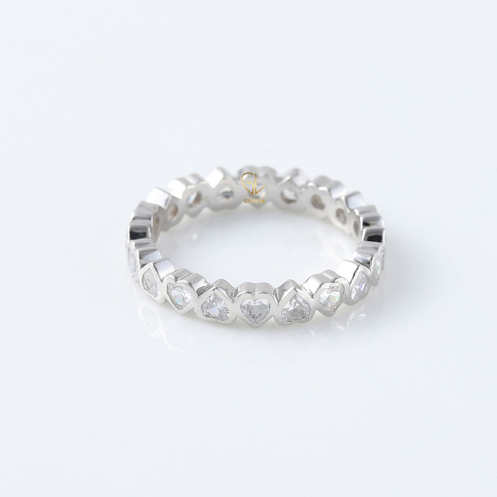 Heart Shape Lab Grown Diamond Full Eternity Wedding Band
