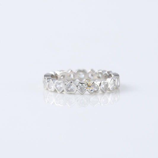 Heart Shape Lab Grown Diamond Full Eternity Wedding Band