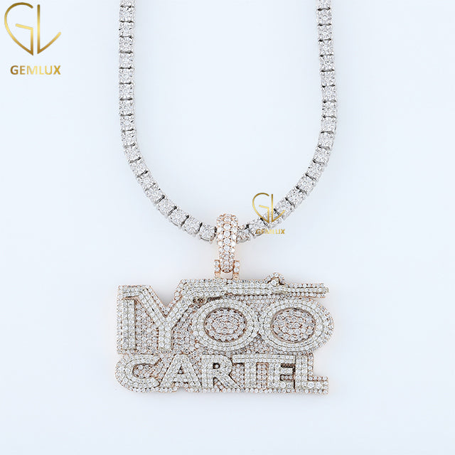 HipHop Iced Out Moissanite Diamond Letter Pendant 