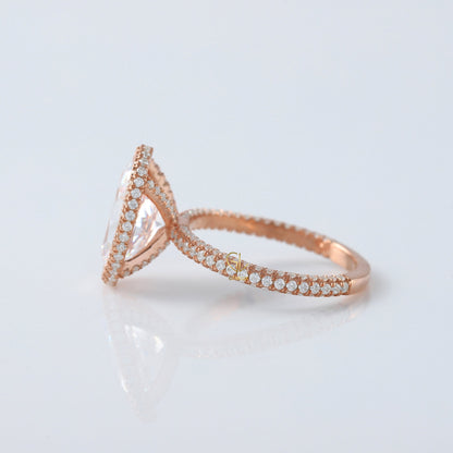 IGI Certified Oval Cut Lab Grown Diamond Halo Ring